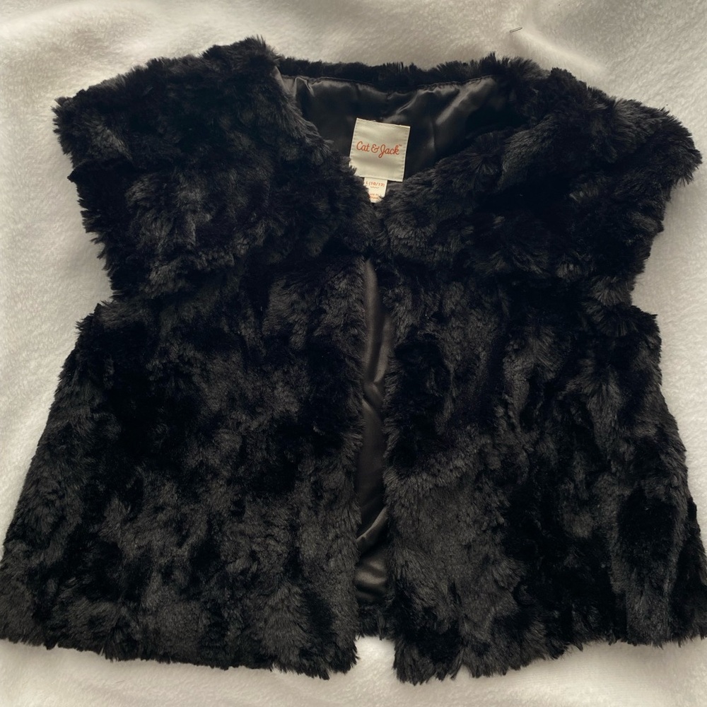 Cat & Jack black fur vest